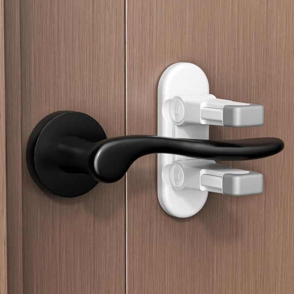 WILZEIMY Door Lever Locks for Kids Safety, Strong 3M Adhesive Baby Proofing Door