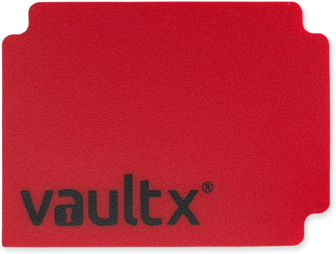 Vault X Trading Card Deck Box with 150 Black Card Sleeves, Fits 100+ Sleeved Cards, Storage Box for TCG (Red)