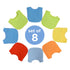 Neat Solutions 8 Count Multi-Color Solid Knit Terry Feeder Bib for Boys
