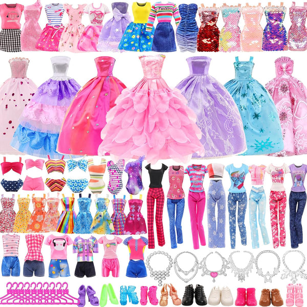 48 PCS Doll Clothes & Accessories - Wedding Gowns, Fashion Dresses, Swimsuits, Shoes for 11.5 inch Doll