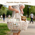 SEISSO Diaper Caddy Organizer with Handle, Portable Baby Gift Basket, Floral Diaper Organizer Nursery Storage Bag