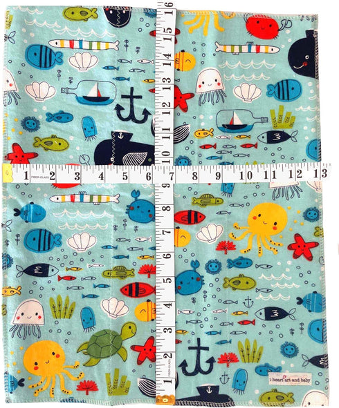 Set, (6-Count, Random Print - Baby Burping Cloth Gift Soft and Absorbent, Trifold Spit Up Rags for Infants, XLarge