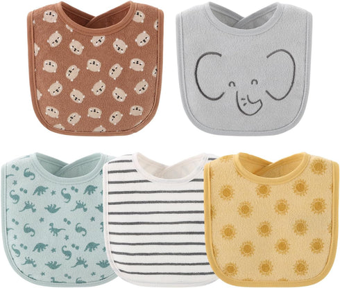 The Peanutshell Baby Bibs for Boys or Girls, Terry Cloth, Feeding, Drooling, Teething Essentials, 10 Pack, Gender