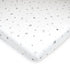 American Baby Company 100% Natural Cotton Fitted Pack and Play Sheet, 39" x 27", Grey Stars and Moons for Boys & Girls