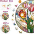 200 5MM 11.2 11.2inch MYS AUR Puzzles for Adults, Tulip Stained Glass Wooden Puzzles Pieces, Thick Unique Shaped Flower