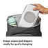 On-The-Go Wipes Dispenser with Diaper Pouch in Gray