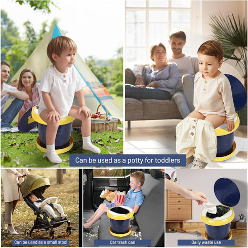 SunnySmile portable, foldable potty seat for toddler, Training Toilet Seat Emergency Toilet for Car, Camping, Outdoor