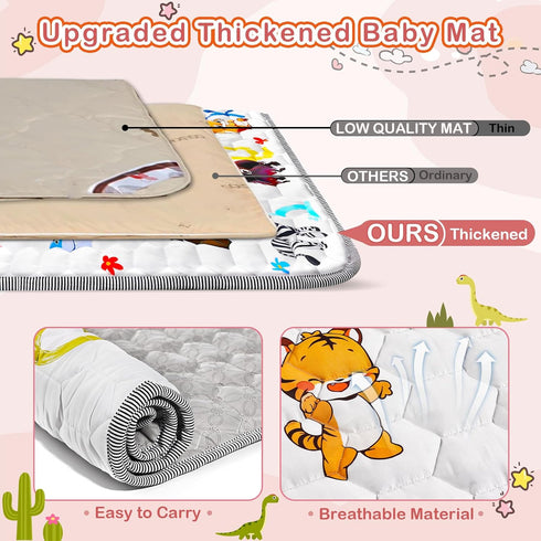 74x50 Playpen Mat for Baby Crawling: Large Baby Play Mat for Kids Infants, Toddler, Soft Non-Slip & Washable Baby Floor