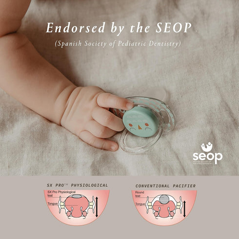 0-6 2 Pack Suavinex Bonhomia SX PRO Physiological Pacifier, Supports Breastfeeding Babies, Pacifiers Months, Baby
