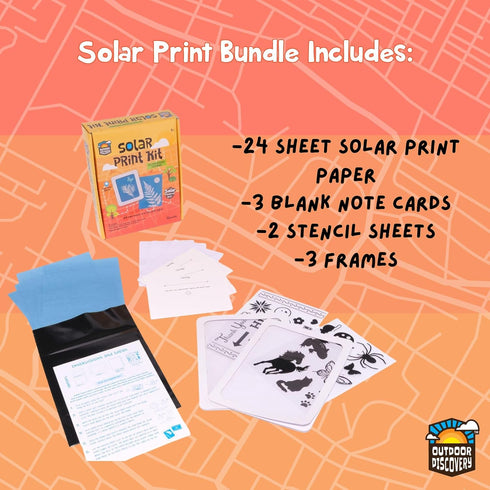 Set 36 5+ Toysmith Outdoor Discovery Solar Print Paper Kit Bundle Sun Printing for Kids Includes Sheets Sun Print