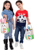 2 Set Boys(16"X7.5") JOYIN PCS Easter Bunny Burlap Basket Easter Eggs Hunt Basket Canvas Gift Tote Bag Buckets