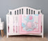 Luxanna Set 3 Sets Crib Bedding Pieces Baby Nursery Bedding with Baby Comforter,Crib Fitted Sheet, Crib Skirt (Pink)
