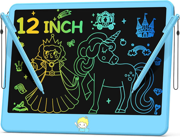 LCD Writing Tablet for Kids 12 Inch, Erasable Doodle Board for Boys Girls, Travel Essentials, Christmas Gift
