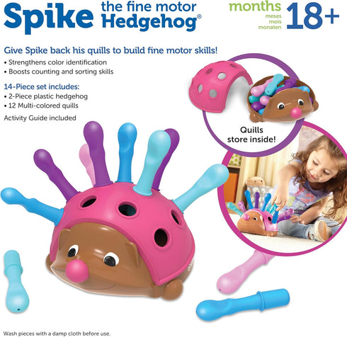 Learning Resources Spike The Fine Motor Hedgehog - 14 Pieces, Educational Toy for Toddlers, Montessori Toys