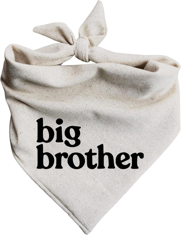 Generic Dog Bandana Pregnancy Announcement Big Brother Baby Reveal Oatmeal Cream Minimal Neutral