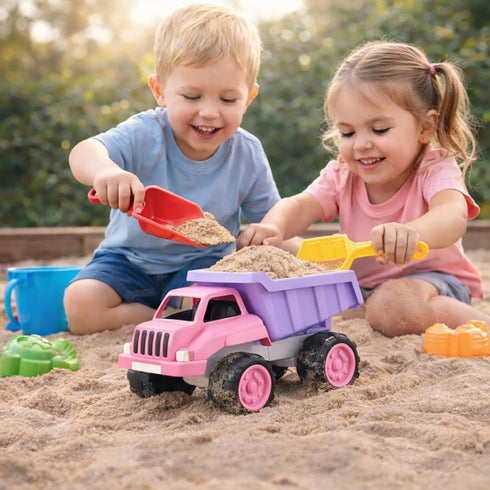 Liberty Imports Big Plastic Dump Truck in Pink Color for Toddlers and Girls - Large Tilting Dumper, Free Play Toy