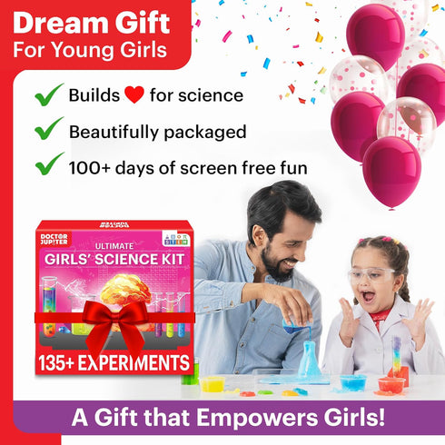Doctor Jupiter Girls Science Kit for Kids Ages 8-14 | Birthday Gift Ideas | 6-8 Experiments, STEM Learning Toys