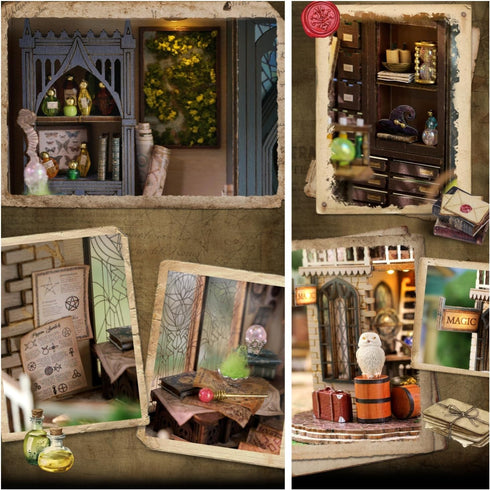 Flever Miniature DIY Dollhouse Kit with Furniture for Romantic Artwork Gift (William's Magic House)