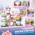 Castle STEM Building Toys for Girls Ages 6-12, VINTOP 1000PCS Pink Princess Castle Carriage Playsets