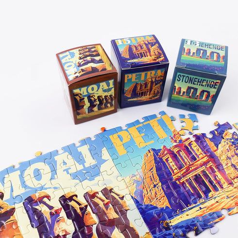 24 Pack 1000 Pack 27.5 19.7 rokt&razo, World Heritage, Mini Jigsaw Puzzles, Pieces Daily Challenge with Reference
