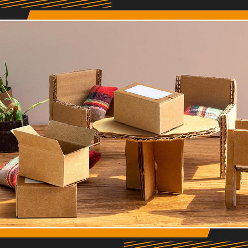 80 Sets 1: 12 Packaging Teenyyou Mini DIY Shipping Boxes with Shipping Labels Miniature Brown Corrugated Cardboard