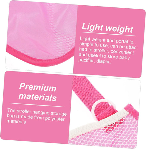 Totority 2 Pcs Stroller Side Sling Storage Bag, Mesh Bag Hanging Organizer for Stroller