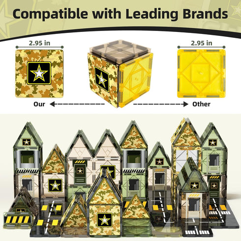 GobiDex Magnetic Tiles Army Toys, Magnet Tiles Building Blocks for Toddlers Montessori Learning Toys