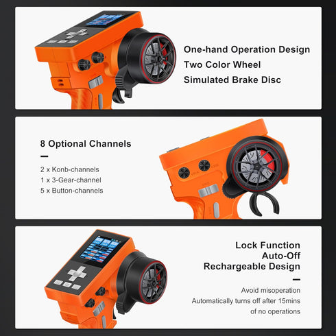 ME-8B 8 2.4GHz 1/8 1/10 1/18 1/24 TRX4 TRX4M SCX10 SCX24 MEUS RACING RC Transmitter Channels and Receiver for RC