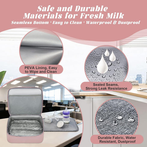 10 Packs Breast Pump Bag with Insulated Cooler, Double-Layer Pumping Bag for Work & Travel, Fits Most Electric Breast