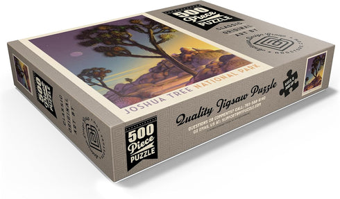 MyPuzzle Joshua Tree National Park: Into The Evening Vintage Poster - Premium 500 Piece Jigsaw Puzzle for Adults