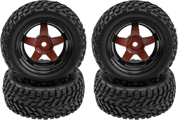 12mm Hex Rubber Tires & Plastic Wheel Rims with Foam, 75mm/2.95'' for HSP Tamiya HPI Kyosho 1/10 Touring Car, WLtoys