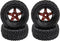 12mm Hex Rubber Tires & Plastic Wheel Rims with Foam, 75mm/2.95'' for HSP Tamiya HPI Kyosho 1/10 Touring Car, WLtoys