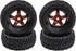 12mm Hex Rubber Tires & Plastic Wheel Rims with Foam, 75mm/2.95'' for HSP Tamiya HPI Kyosho 1/10 Touring Car, WLtoys