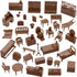 BMC Classic Marx Western Town Furniture 42pc Plastic Cowboy Playset Accessories