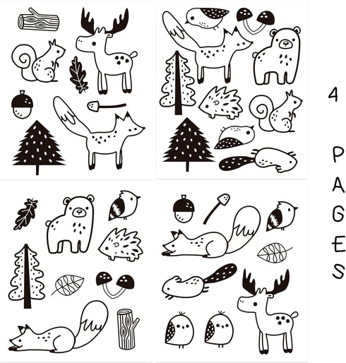Forest Animal Wall Decals - Peel and Stick for Kids, 36 pcs Adhesive Vinyl Stickers Decor