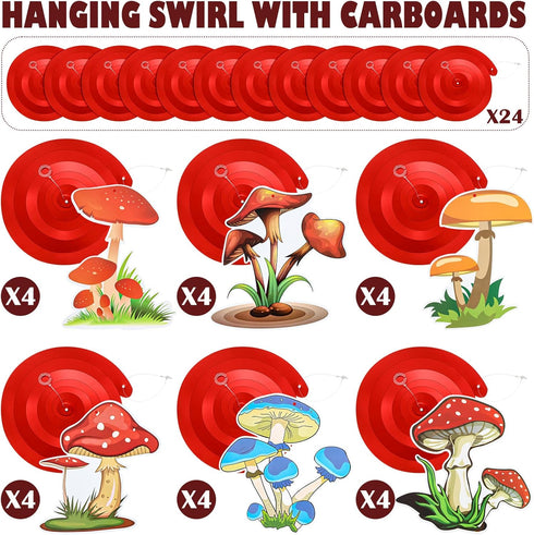 28 31 21 Inch Pcs Mushroom Birthday Party Decorations Hanging Swirls Foil Balloons x Air Floating Balloon Fairy