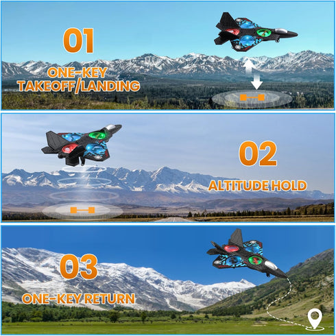 Beffkkip 2.4GHz L0712 Adults,3D RC Plane Remote Control Plane Quadcopter Hovering with Auto Hovering Fighter Aircraft