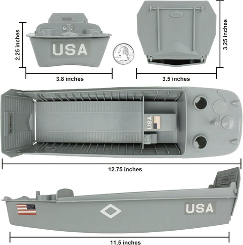 BMC Toys WW2 1:32 BMC Higgins Boat LCVP Landing Craft - Vehicle for Plastic Army Men