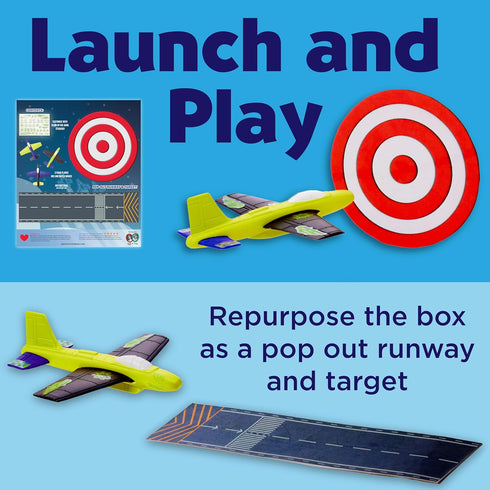 Creativity for Kids Stunt Squadron Glow-in-The-Dark Foam Fliers - Create 3 Foam Airplane Toys, STEM Kits for Ages 5-8+