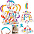 ROUSKY Set, 66 (66PCS) Magnetic Building Blocks Construction Pieces, Educational STEM Toy with Flexible Tubes