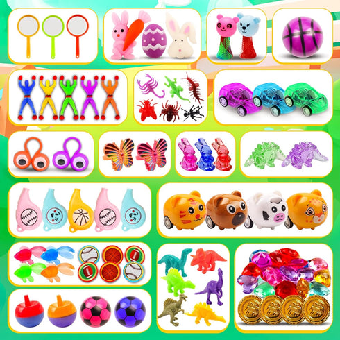 100 KissFuture PCS Prefilled Easter Eggs with Toys, Easter Eggs Filled for Egg Hunt, Easter Basket Stuffers for Kids