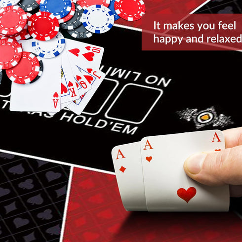 55 28inch 6-8 nuveti Poker Mat - x Non-Slip Poker Table Game Mat - Portable Rubber Waterproof Poker mat for Table