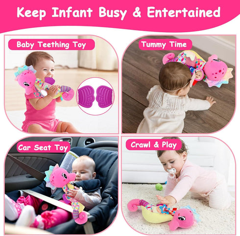 Joosharkidz 0-6 Tummy 3-6 6-12 0-3 4 5 6 Baby Girl Toys Months Musical Seahorse Stuffed Animal Time Toys Infant Months