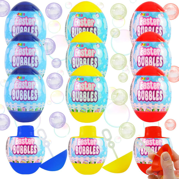 JOYIN 12 Easter Egg Bubble Wands for Easter Eggs Hunt, Basket Stuffers