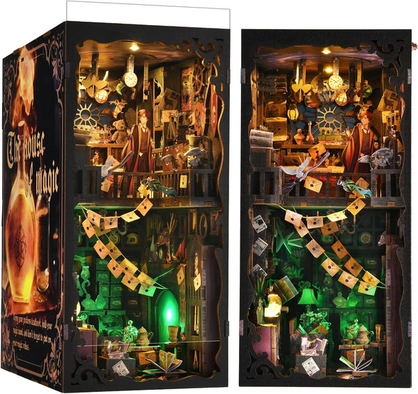 TOYQI DIY Book Nook Kit, Miniature House Dollhouse Kit for Adult and