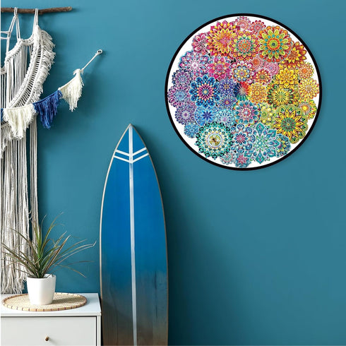 Colorful Flowers Puzzles - 1000 Piece Impossible Puzzle for Adults - Mandala Art Difficult Jigsaw