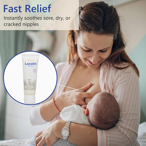 50g/1.76oz Natural Lanolin Nipple Cream: Soothing Nipples Cream Single Ingredient | Soothes Cracked & Sore Nipples | No