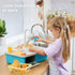 lalalark Color Changing Play Sink with Running Water, Kids Sink Toy with Electric Dishwasher, Chopping Sounds