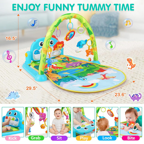 UMIKU Tummy 0-3 6 9 12 Baby Gym Play Mats Baby Time Mat Musical Activity Center for Newborn Infant Piano Babies Play