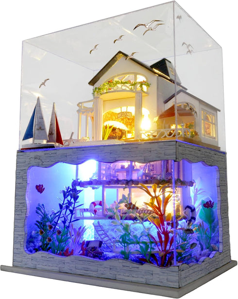 Miniature House Kit, DIY Mini House for Adults, Doll House Kit, Holidays in Hawaii